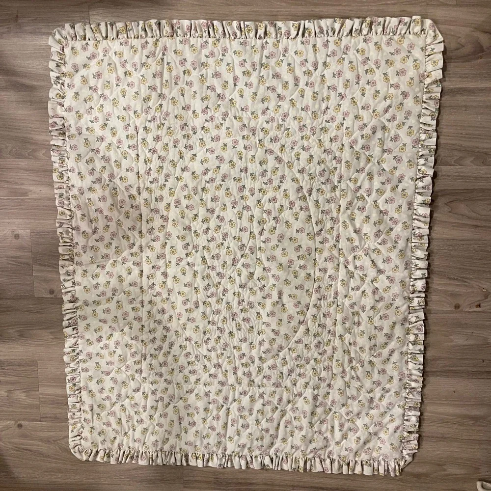 Vintage Precious Moments Baby Girl Blanket Quilt Infant Goose Nostalgia